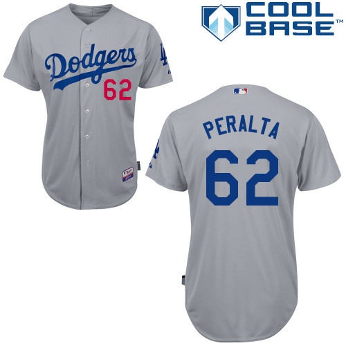 Joel Peralta #62 MLB Jersey-L A Dodgers Men's Authentic 2014 Alternate Road Gray Cool Base Baseball Jersey